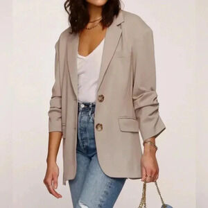 Heartloom Taupe Blazer with Button Detail